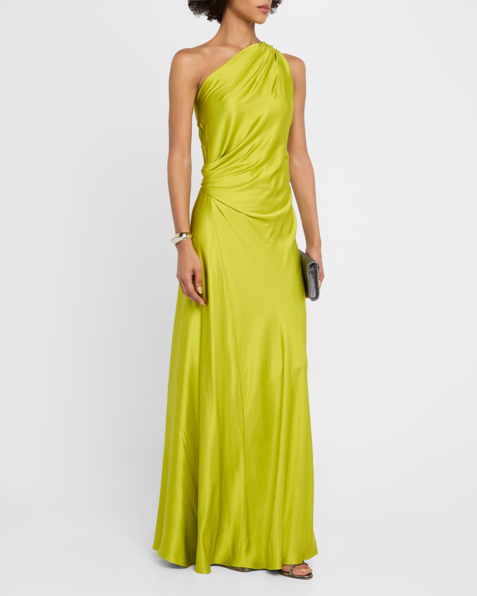 Aster One-Shoulder Satin Gown Product Image