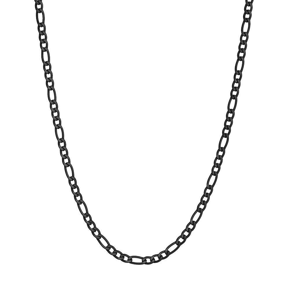 Men's LYNX Stainless Steel 3 mm Figaro Chain Necklace,  Product Image