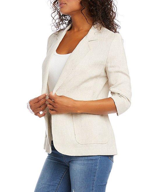 Karen Kane Notch Collar Elbow Ruched Sleeve Single Button Blazer Product Image