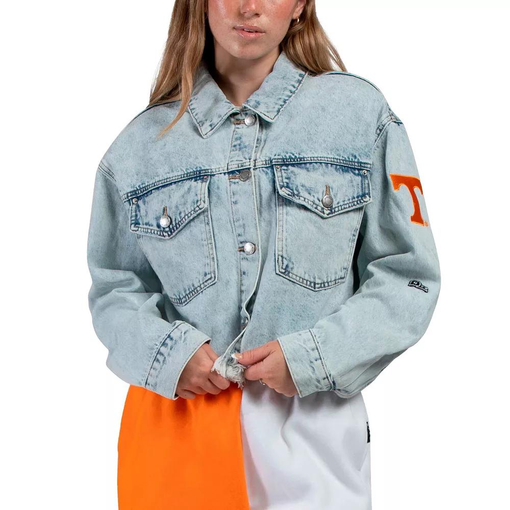 Women's Hype and Vice Denim Tennessee Volunteers Lightwash Full-Button Jean Jacket, Size: Small, Turquoise A Product Image