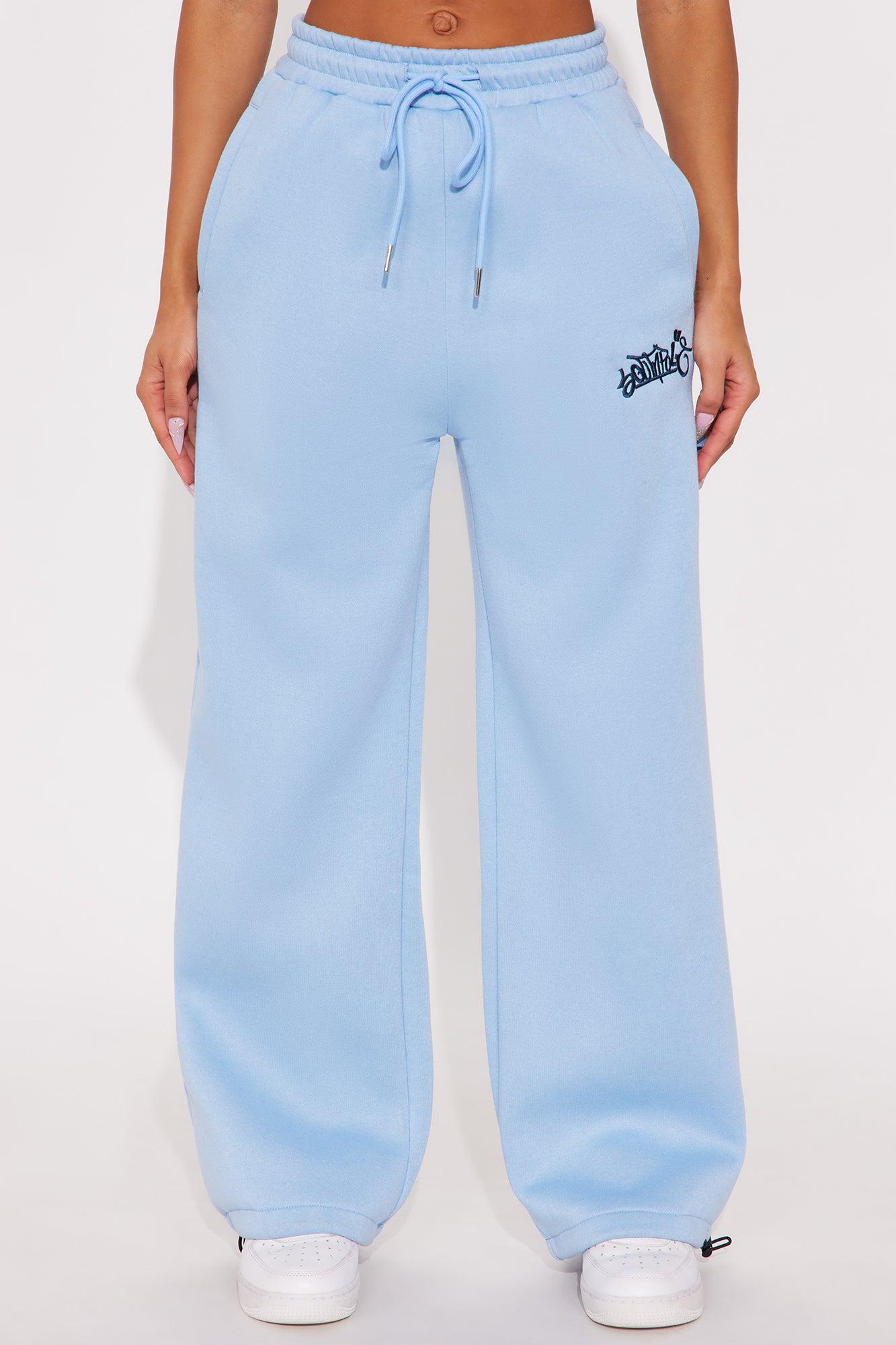 Southpole Graffiti Wide Leg Pant - Blue Female Product Image