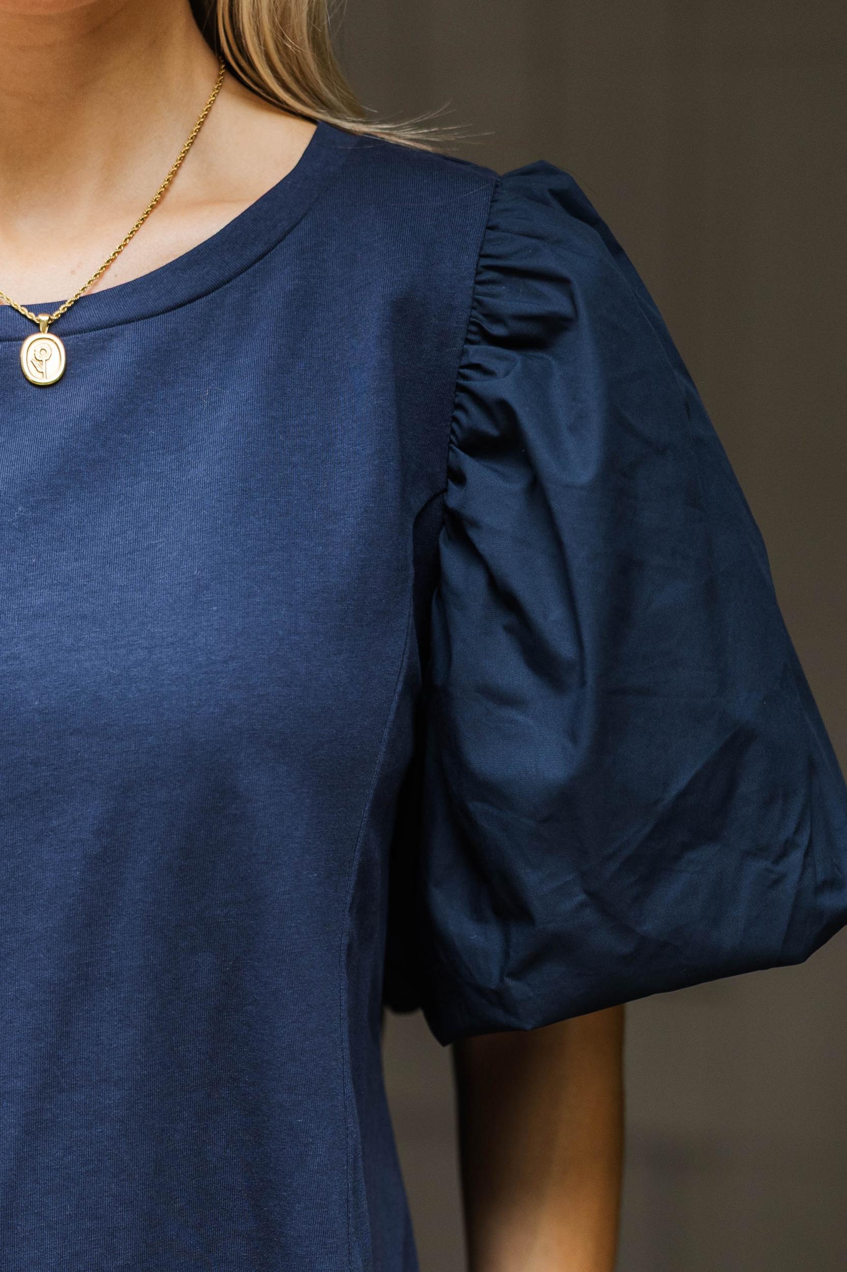 Lovely New Day Navy Blue Blouse Female Product Image