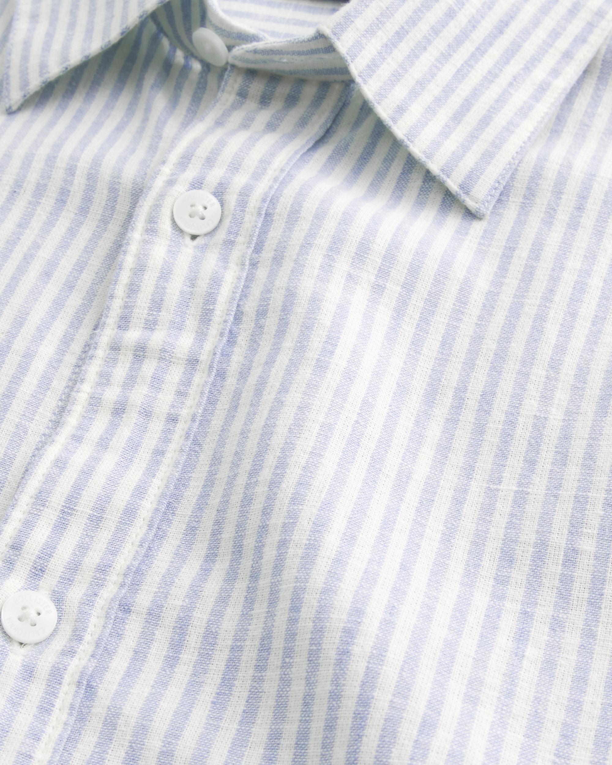 Linen-Blend Button-Through Shirt Product Image