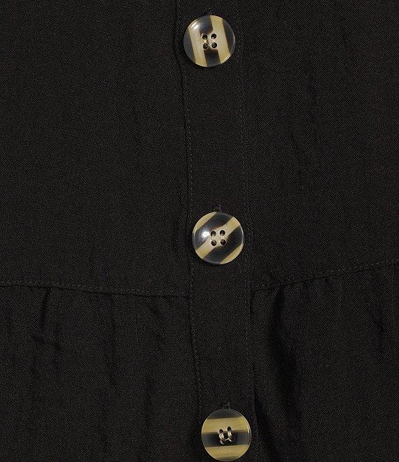 John Mark Wire Collar Short Sleeve Tiered Button-Front Top Product Image