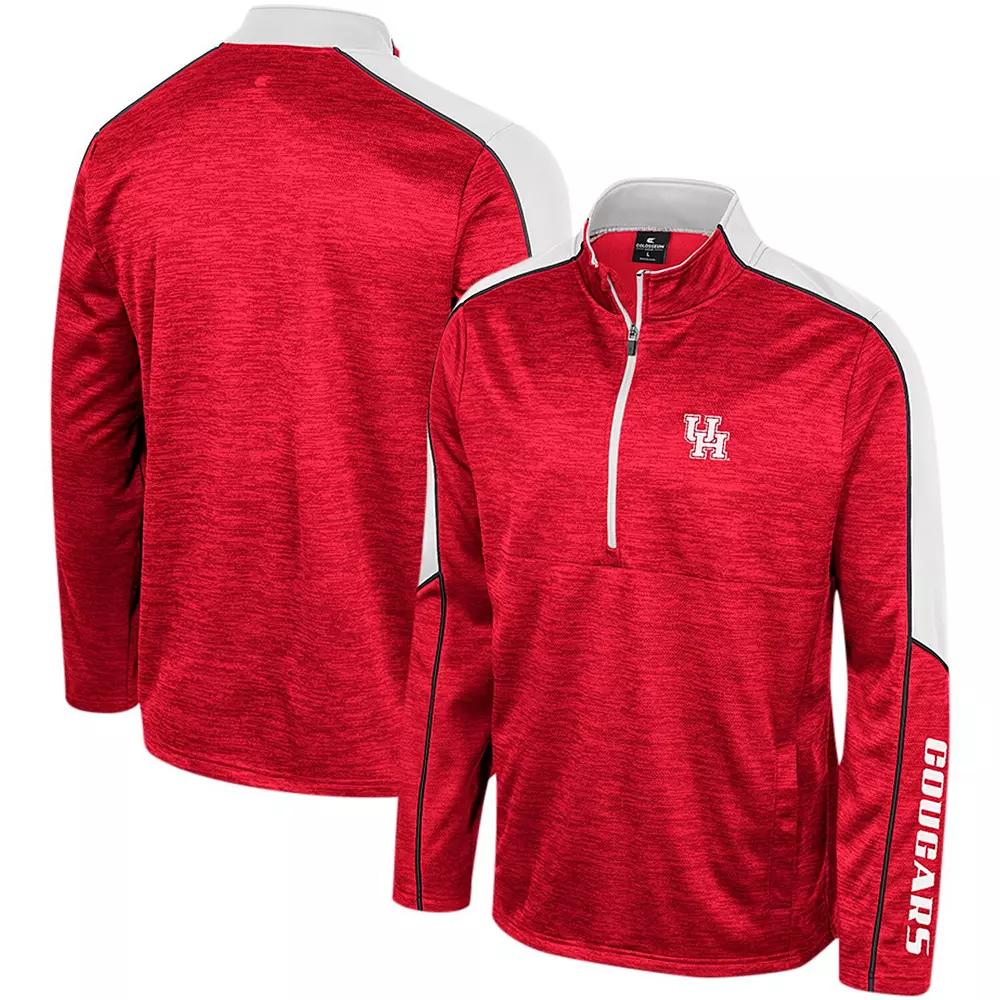 Men's Colosseum Red Houston Cougars Marled Half-Zip Jacket, Size: Large, Hou Red Product Image