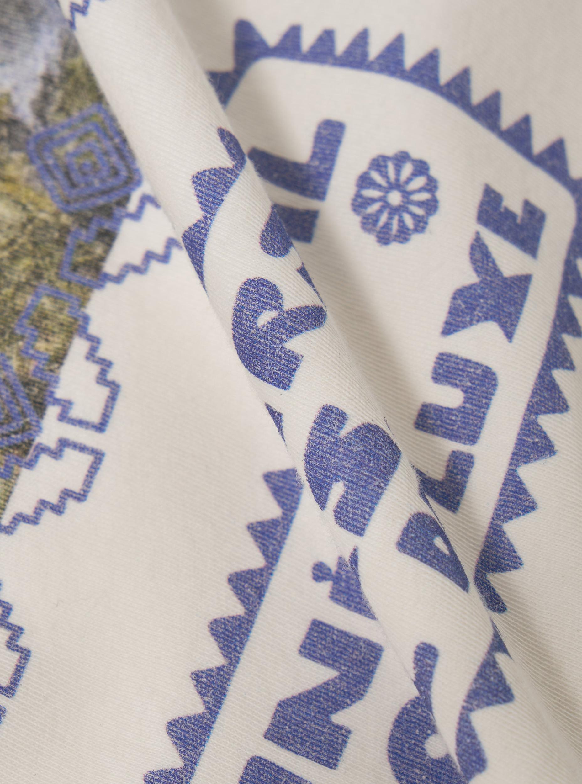 Universal Works Print Tee in Ecru/Yellow Single Jersey Pickup Product Image