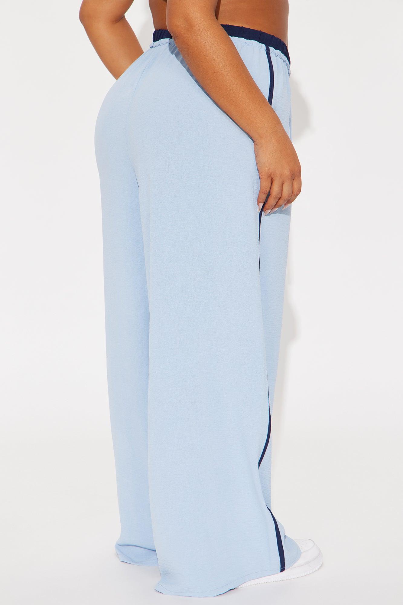 Dana Double Waistband Track Pant - Light Blue Product Image