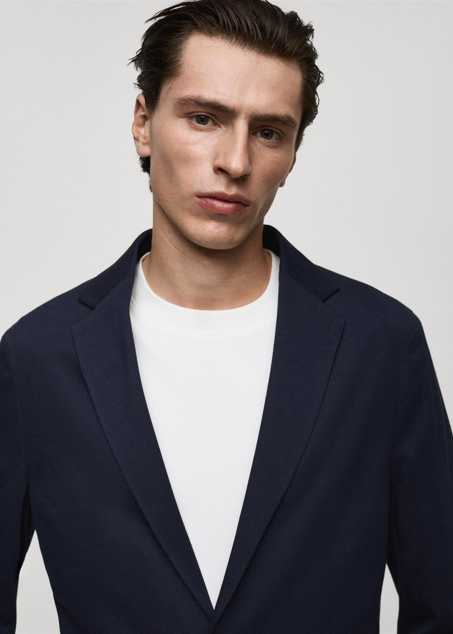 Verner slim-fit cotton blazer - Men | MANGO USA Product Image