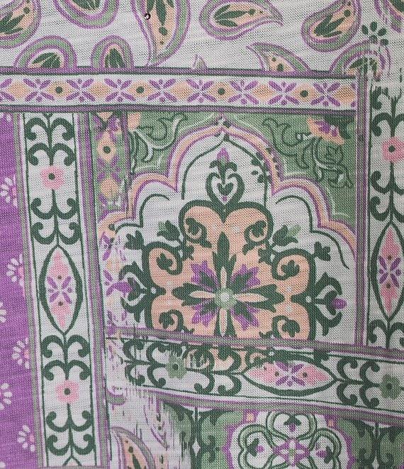 Allison Daley Plus Size Embellished Paisley Patch Print Short Sleeve Keyhole Neck Knit Top Product Image