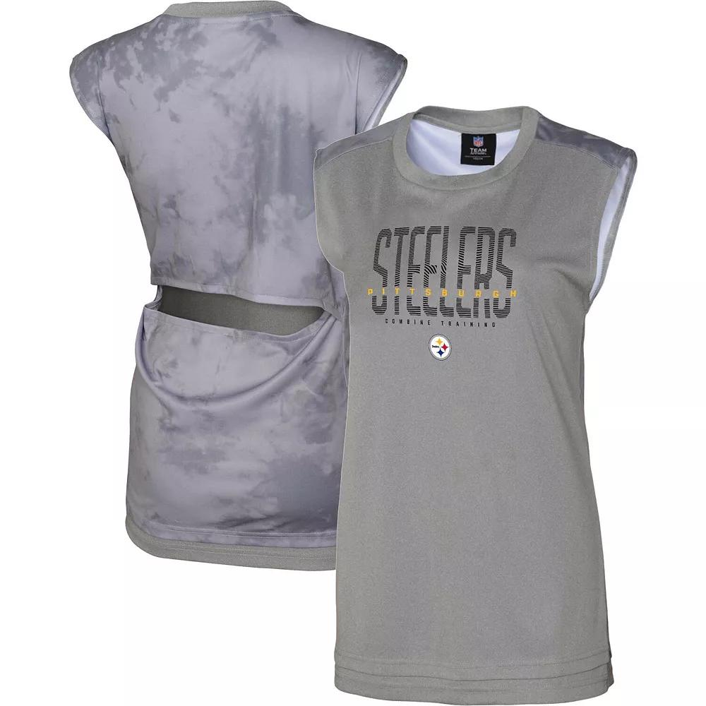 Women's Gray Pittsburgh Steelers No Sweat Tank Top,  Product Image