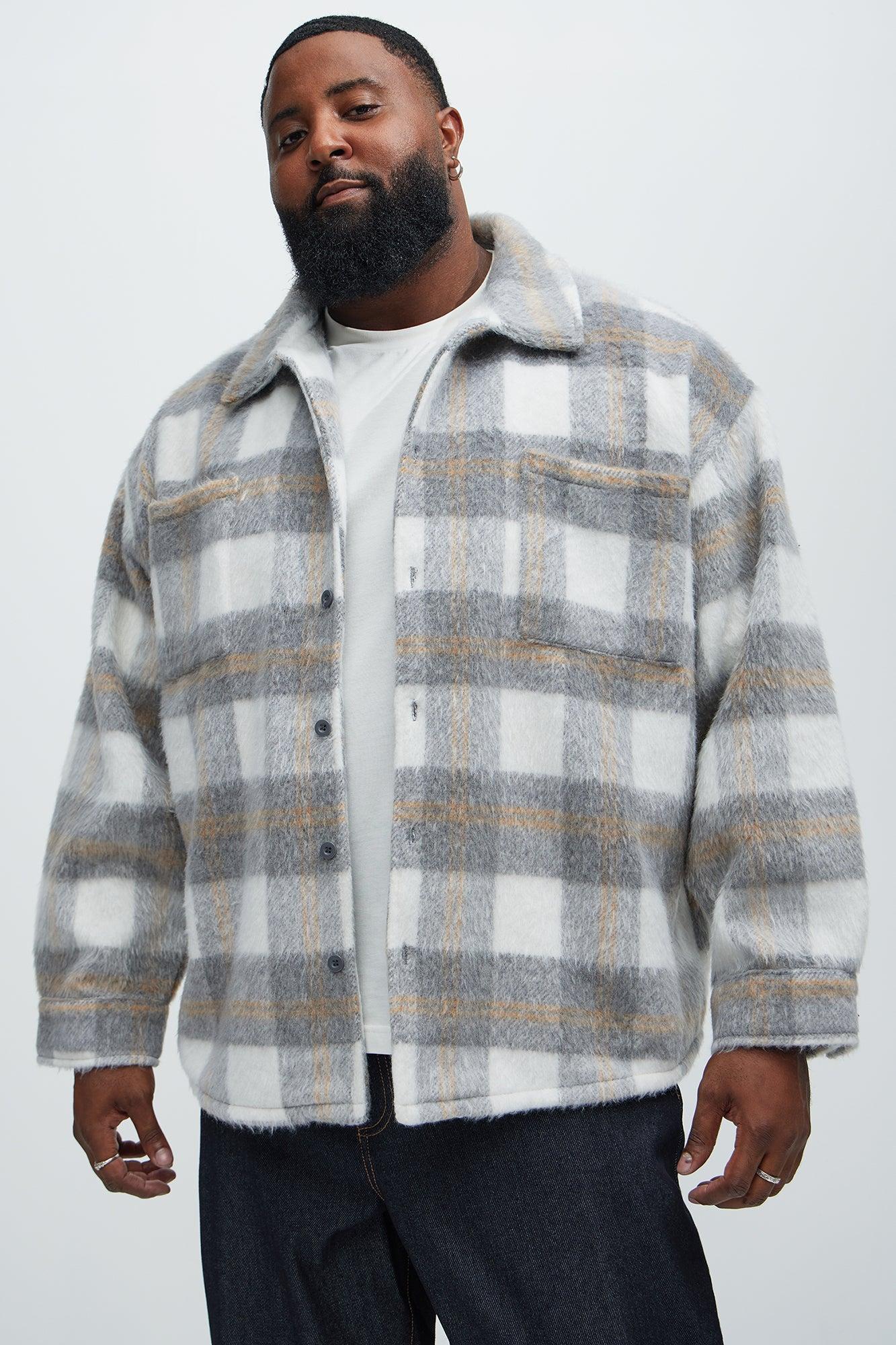 Move Up Plaid Shacket - Grey/combo Product Image