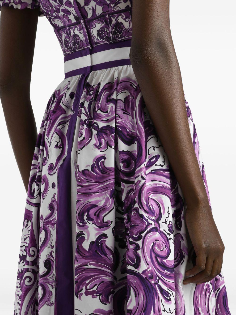 Majolica-print midi skirt Product Image
