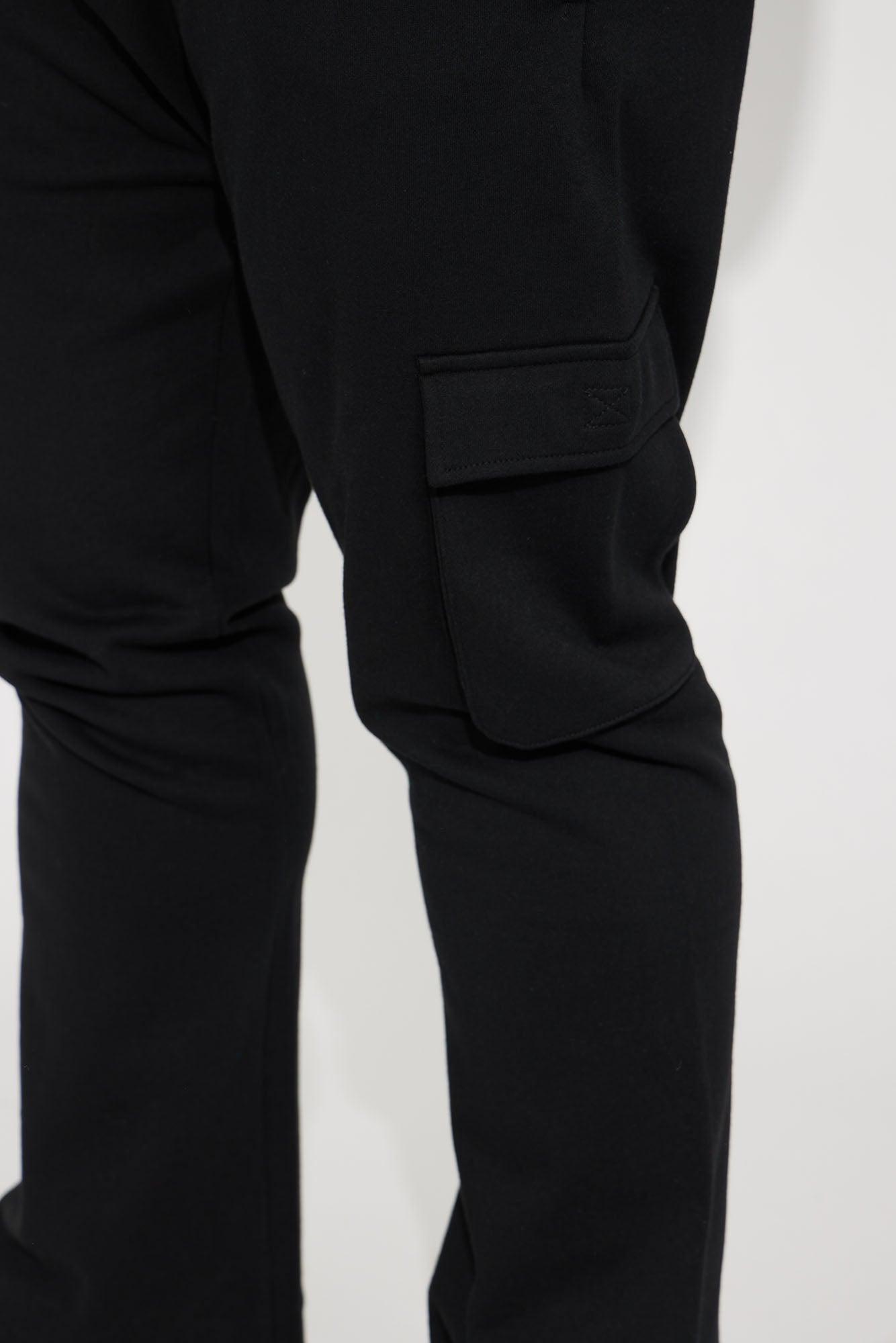 Tyson Cargo Skinny Flared Sweatpant - Black Product Image