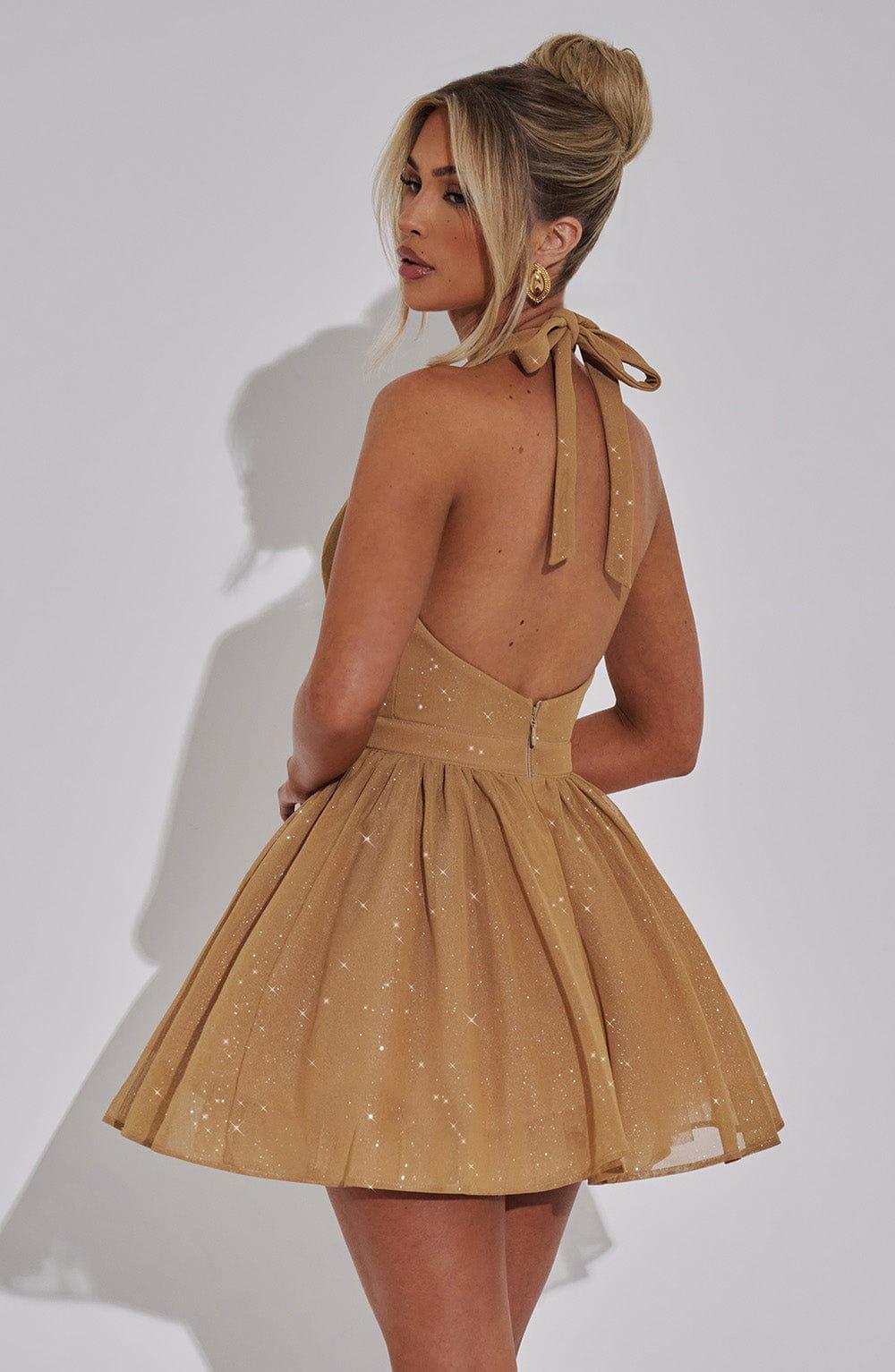 Pippa Mini Dress - Gold Sparkle Product Image