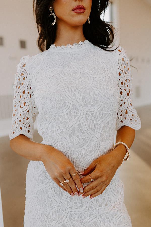 Claim To Love Crochet Dress in White Product Image