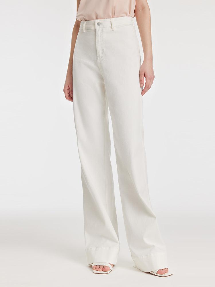 High-Waisted Straight Full Length Women Jeans Product Image