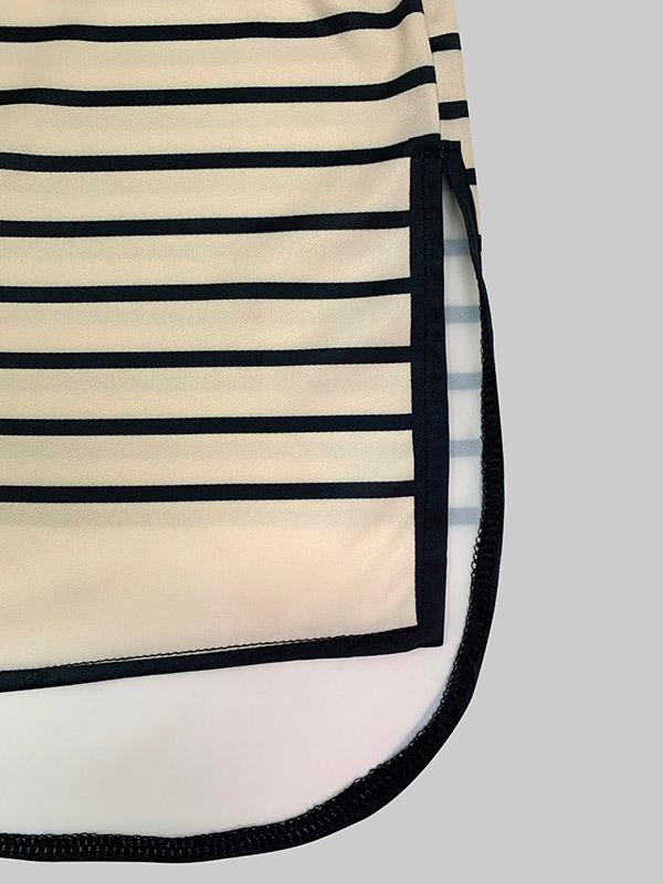 Long Sleeves Loose Buttoned Striped Stand Collar Blouses&Shirts Tops Product Image