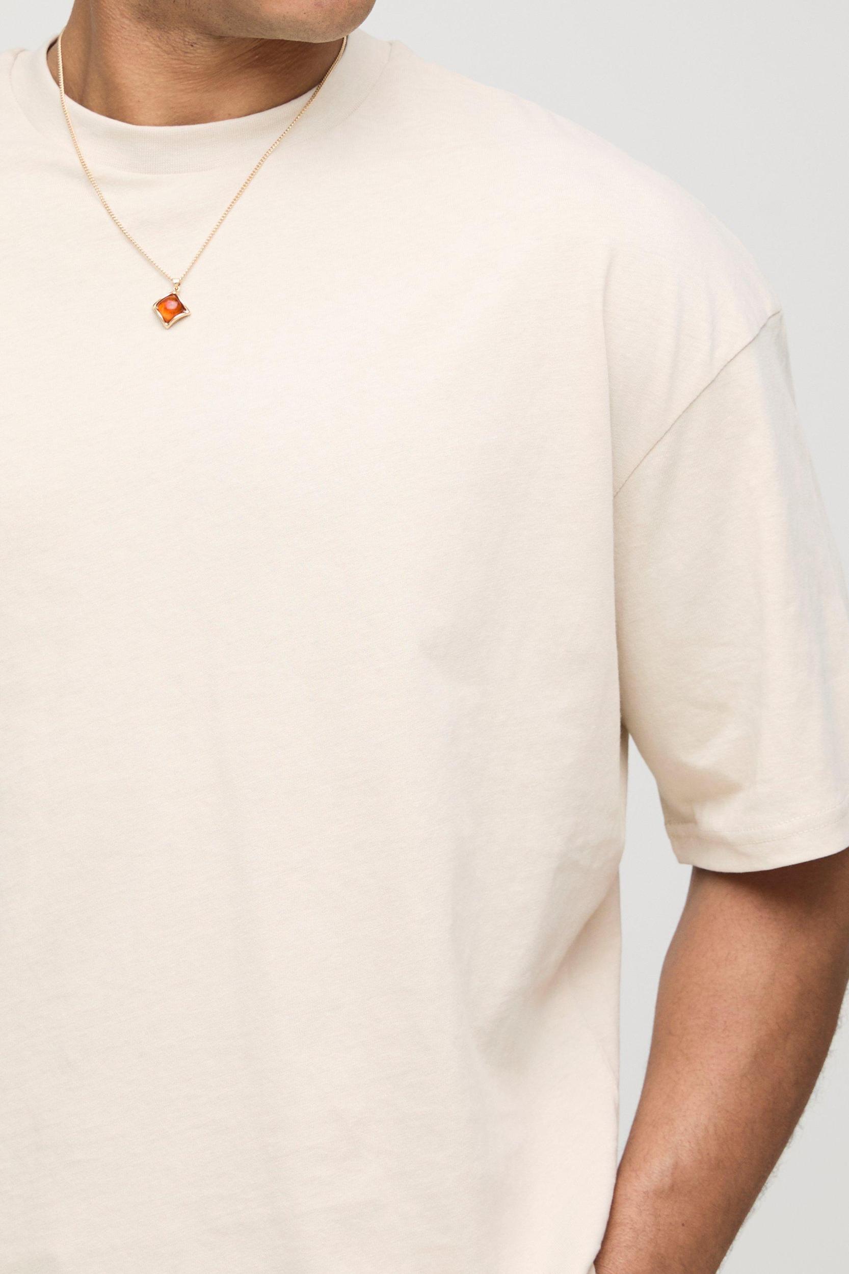 Basic Oversized Boxy Crew Neck T-shirt | boohooMAN USA Product Image