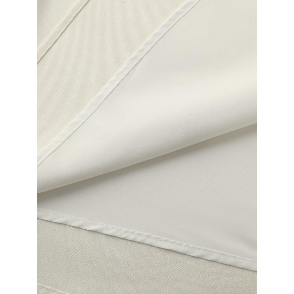 Plus Size Pleated Split Neck Waist-Tie Maxi Dress Ivory Women Office Belted Notched collar Extra Long Sleeve Curvy BloomChic 22-24/3X Product Image