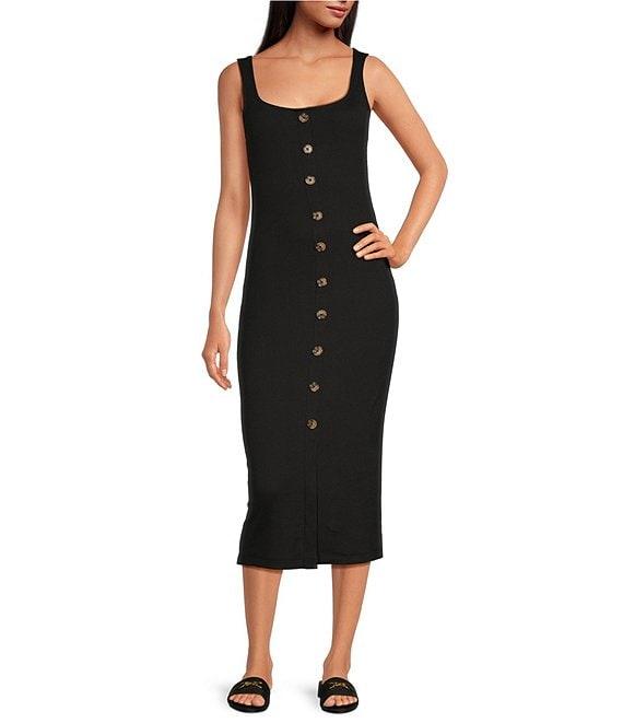 Every Stretch Knit Scoop Neck Sleeveless Midi Dress Product Image