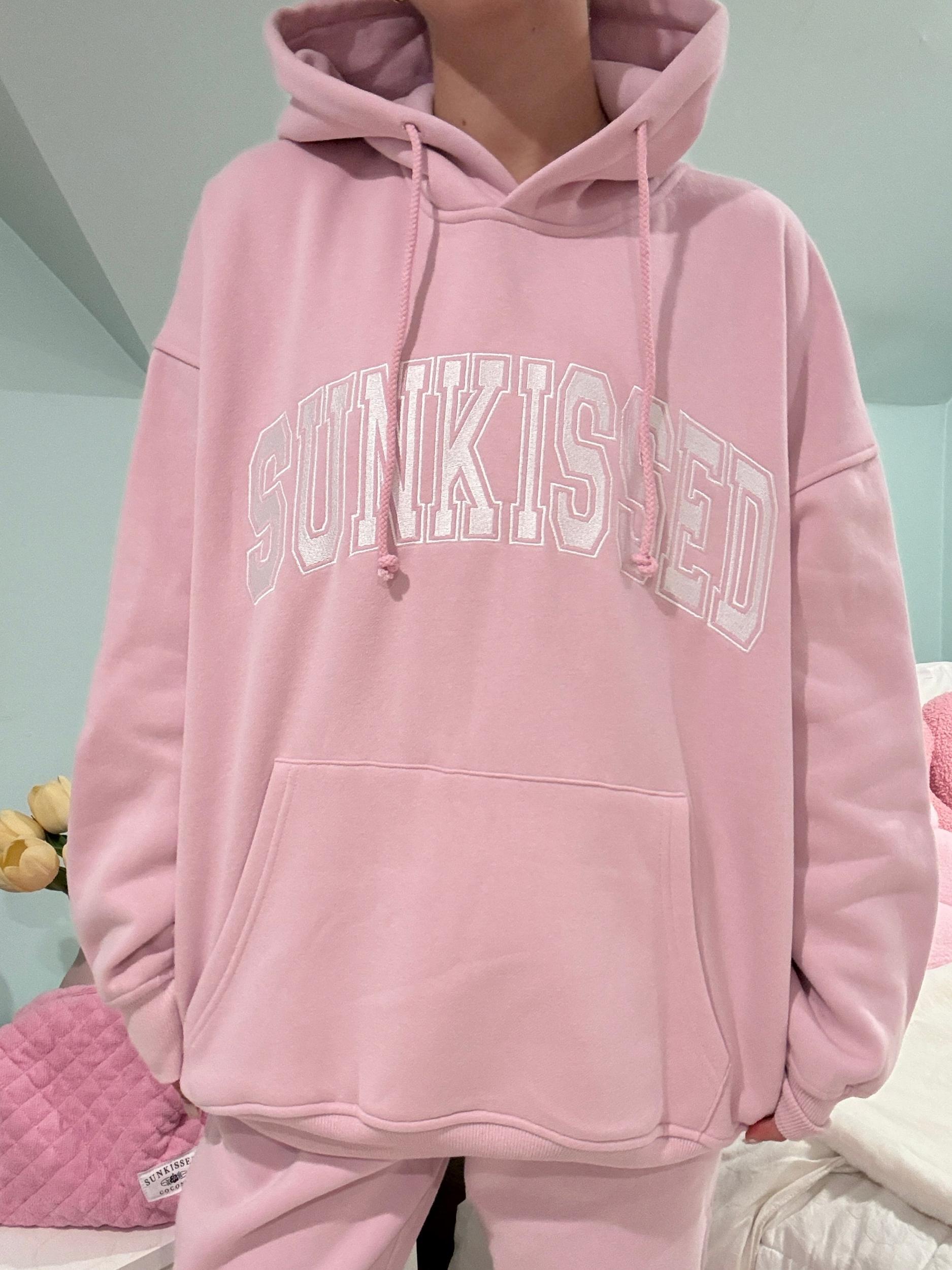 Mauve Mist Varsity Embroider Hoodie Product Image