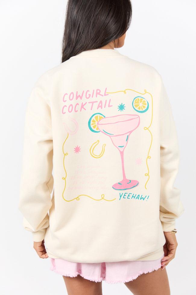 Cowgirl Cocktail Cream Graphic Sweatshirt Product Image