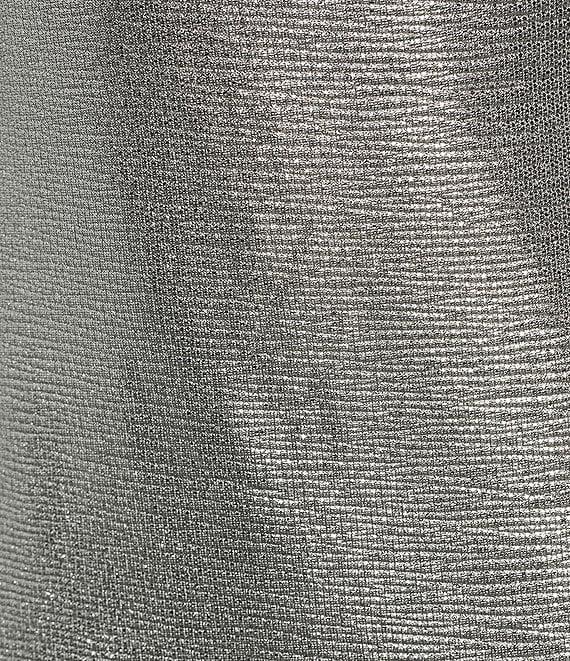 Lauren Ralph Lauren Asymmetrical Neck Long Sleeve Metallic Sheath Dress Product Image