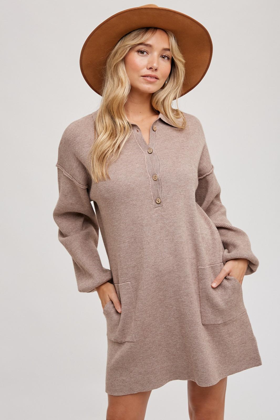 Anytime Ribbed Shirt Dress Product Image