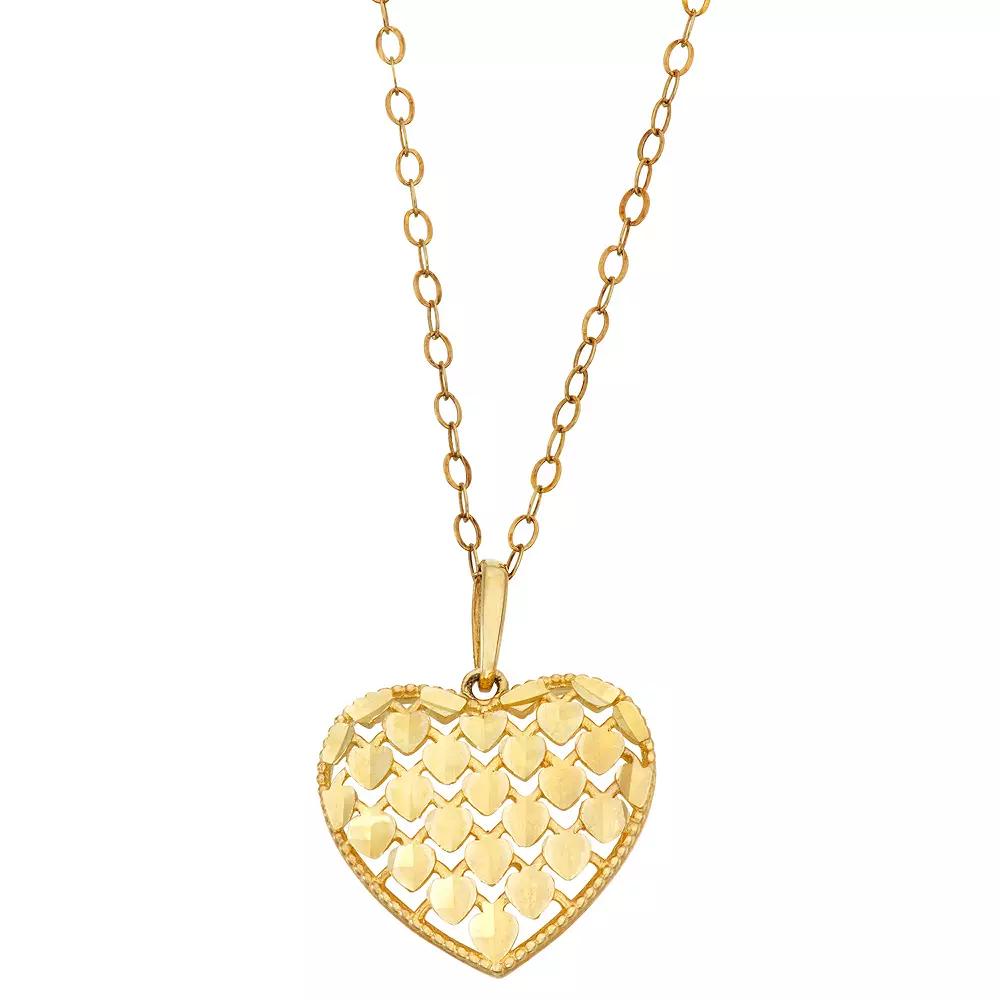 10k Gold Heart Pendant, Women's, Size: 18" Product Image