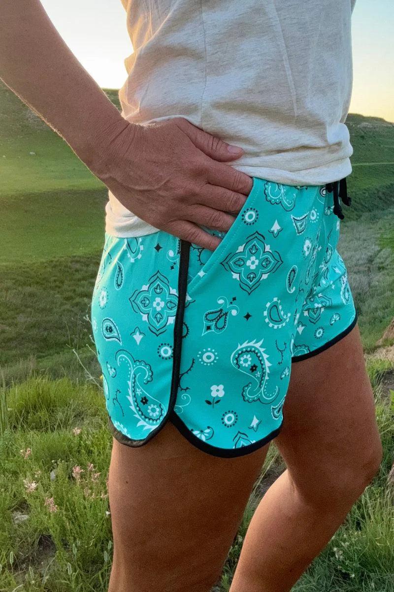 Sterling Kreek Bandana Babe Turquoise Shorts Product Image