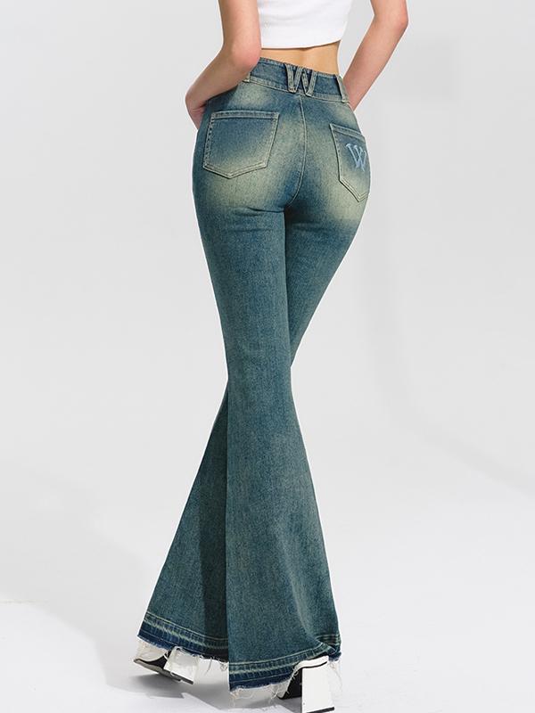 Vintage Washed Micro Flare Jeans Product Image