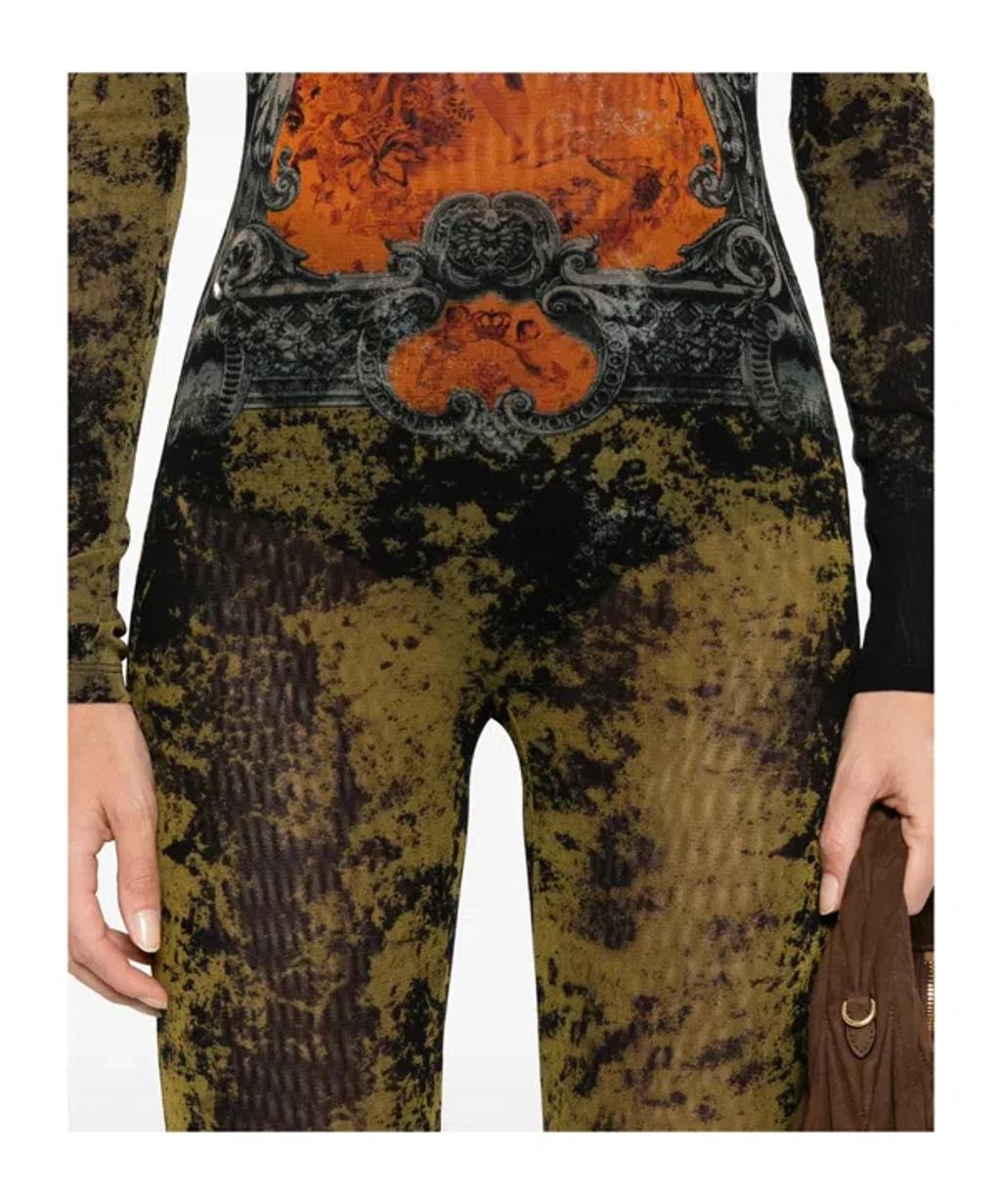 JEAN PAUL GAULTIER Graphic Print Full-length Dress With Long Sleeves In Black Product Image