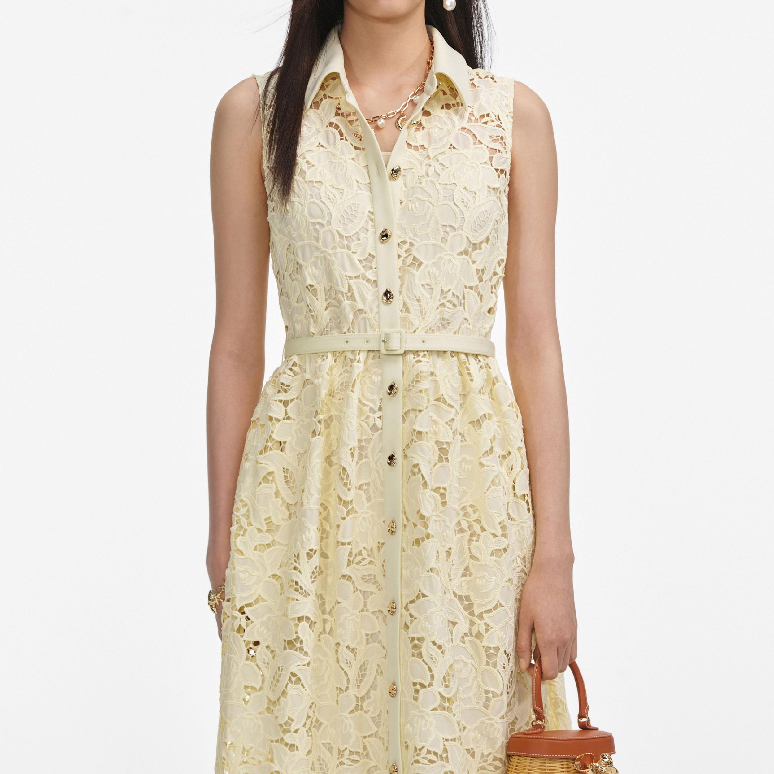Yellow Lace Maxi Dress Product Image