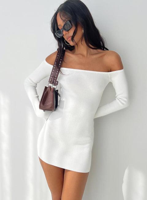 Parisa Long Sleeve Mini Dress White Product Image