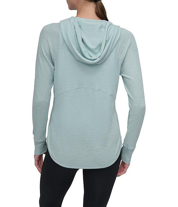 DKNY Sport by Donna Karan Long Sleeve Full Zip Mini Slub Waffle Pocketed Hoodie Product Image