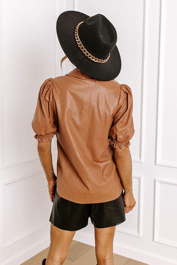 Swept Off Your Feet Faux Leather Top Product Image