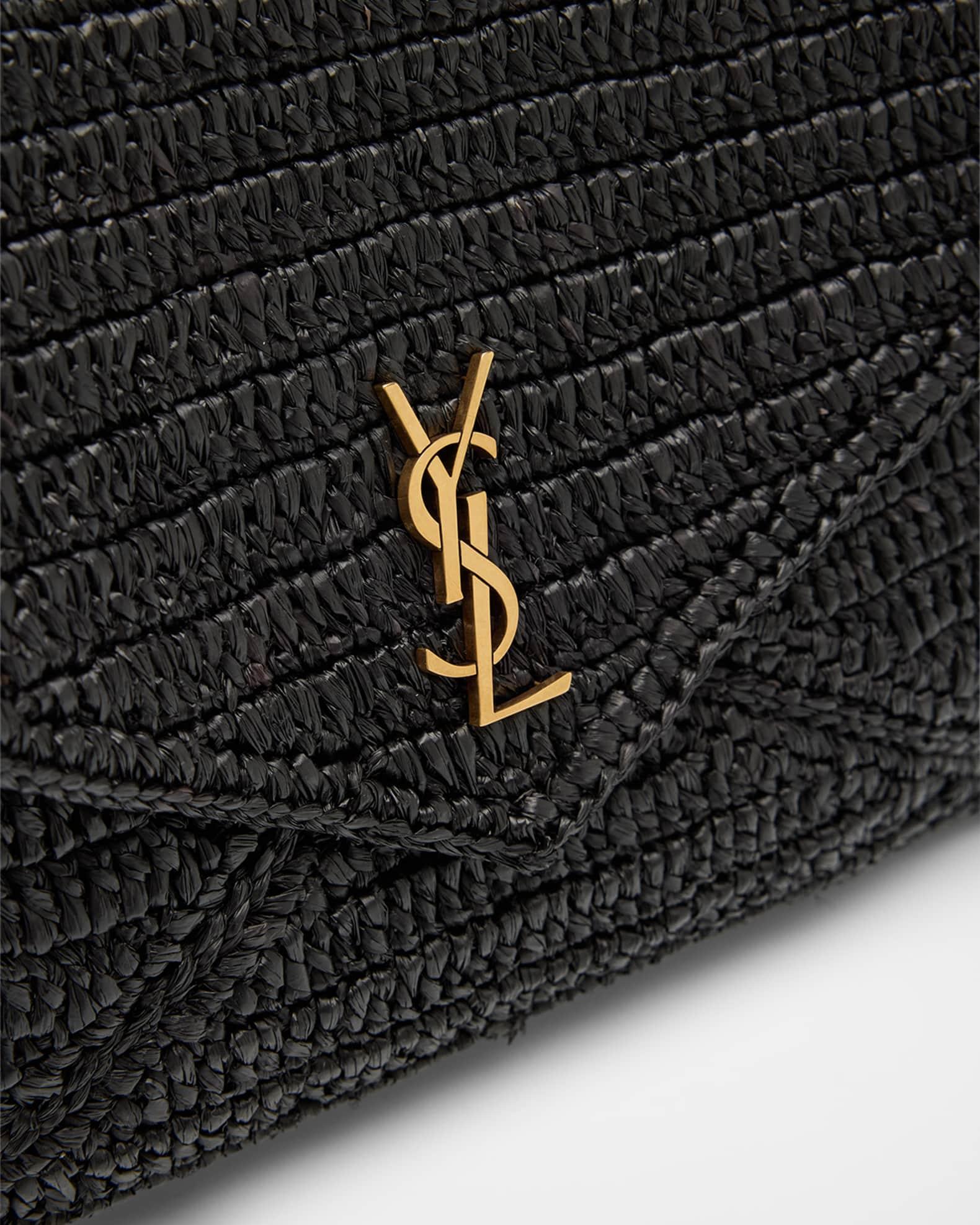 Large Envelope Flap YSL Clutch Bag in Raffia Product Image
