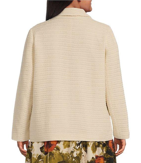 Skies Are Blue Plus Crocheted Long Sleeve Blazer Product Image