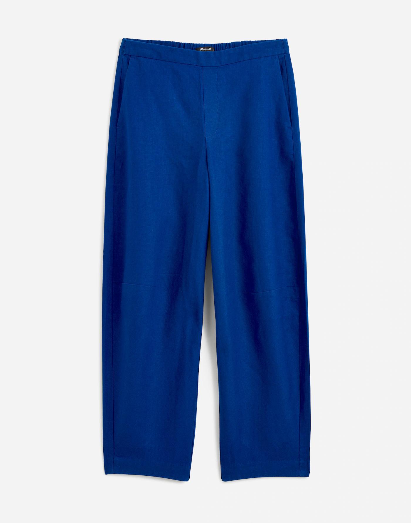 Petite Pull-On Barrel Pants in 100% Linen Product Image