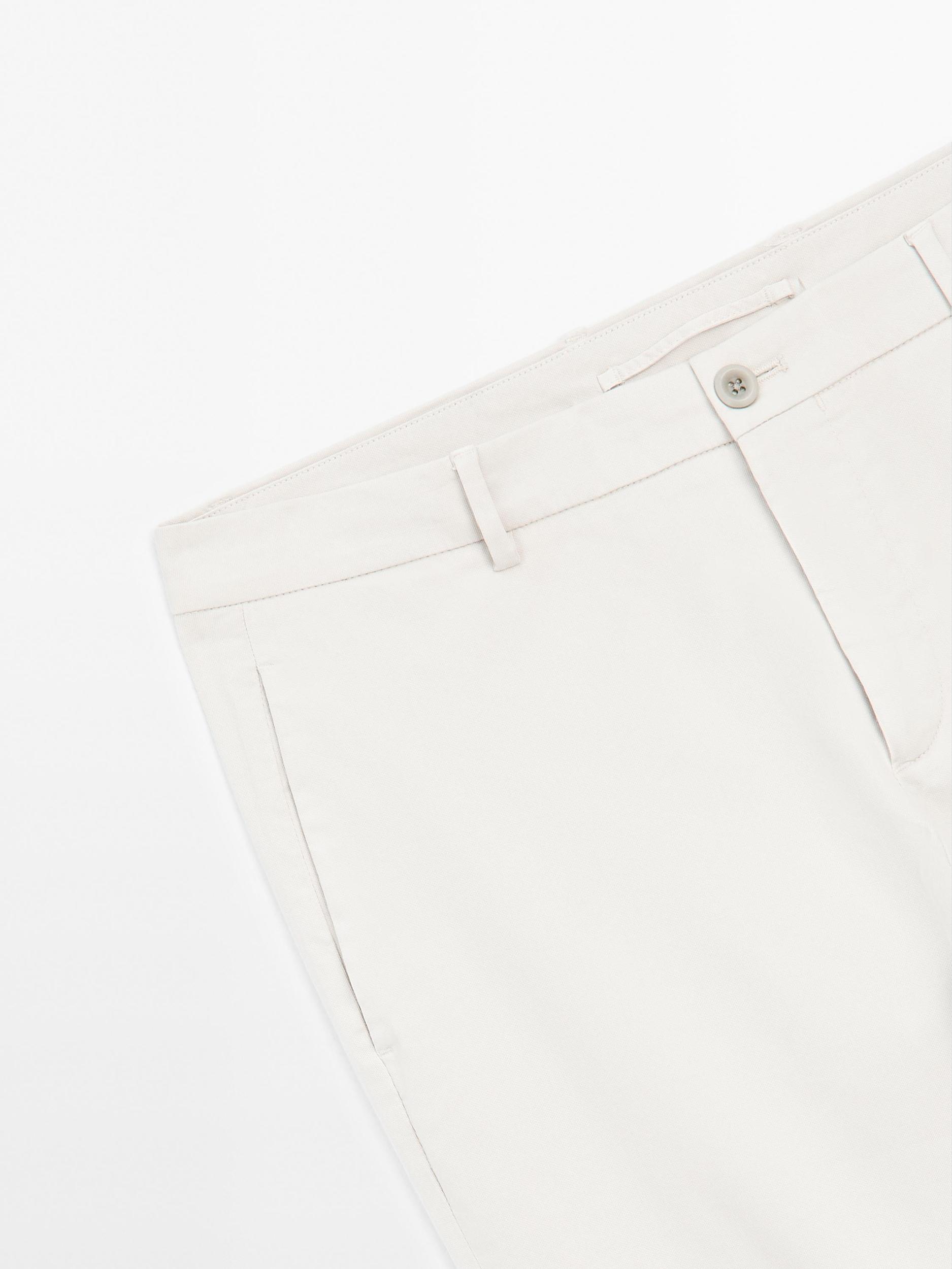 Cotton blend slim fit trousers Product Image