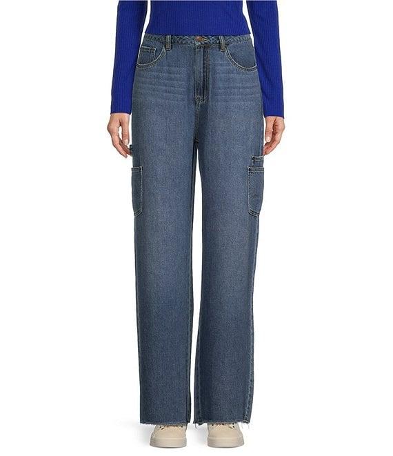 GB Denim Wide Leg Cargo Jeans Product Image