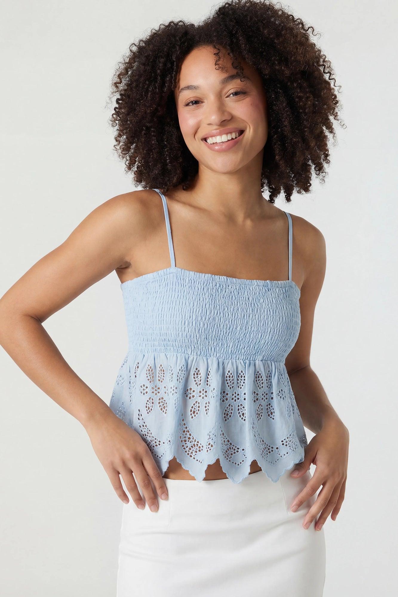 Eyelet Babydoll Tank Female Product Image