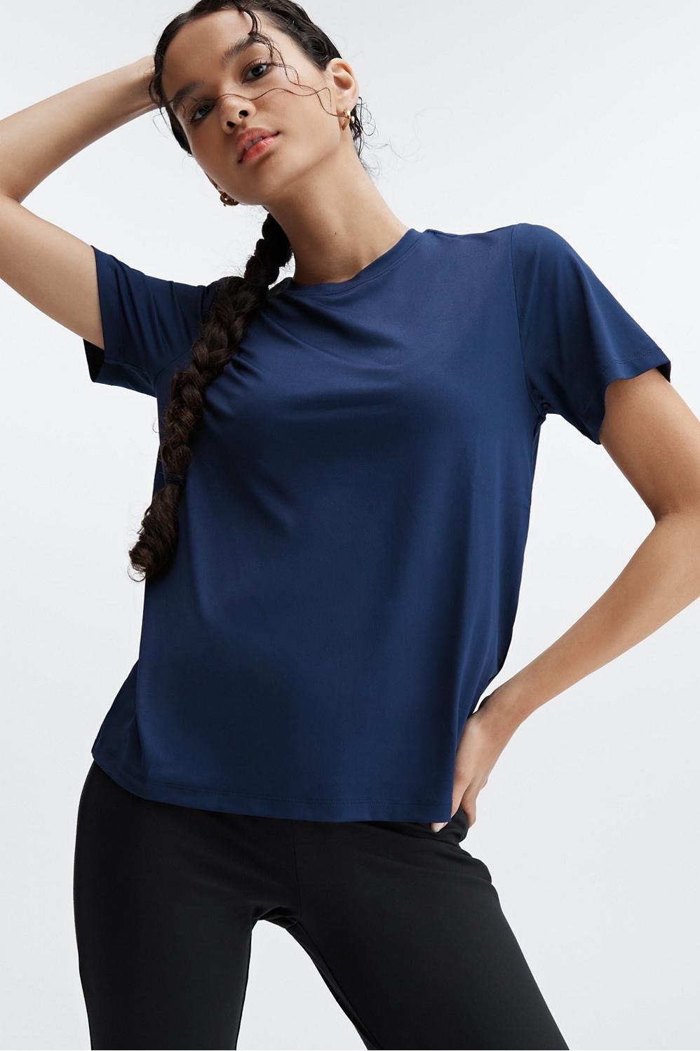 Fabletics Blake Short-Sleeve Tee Womens blue plus Size 4X Product Image