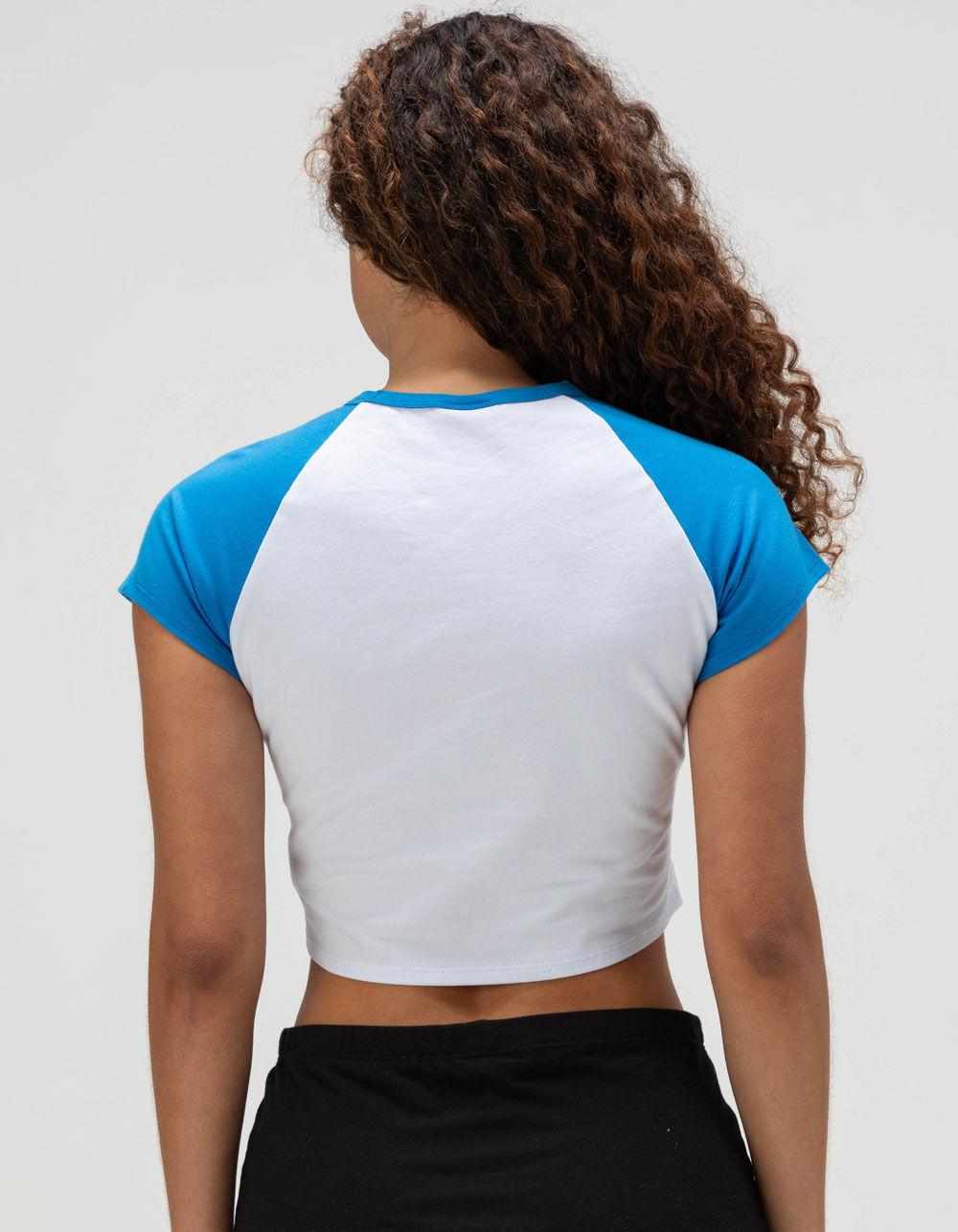 HYPE AND VICE UCLA Womens Crop Raglan Tee - BLUE Product Image