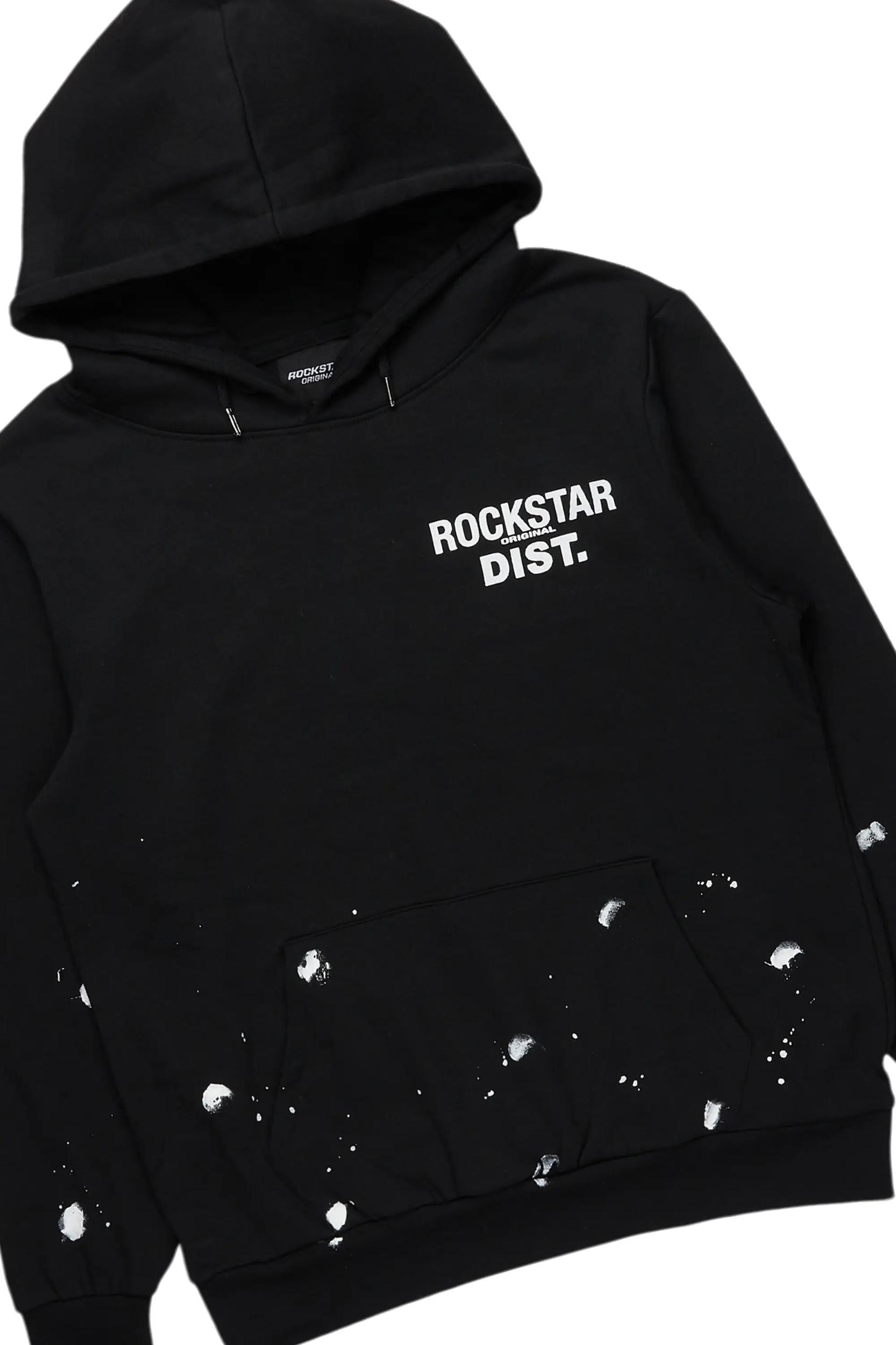 Raffer Black/Red Hoodie Baggy Fit Pant Track Set Male Product Image