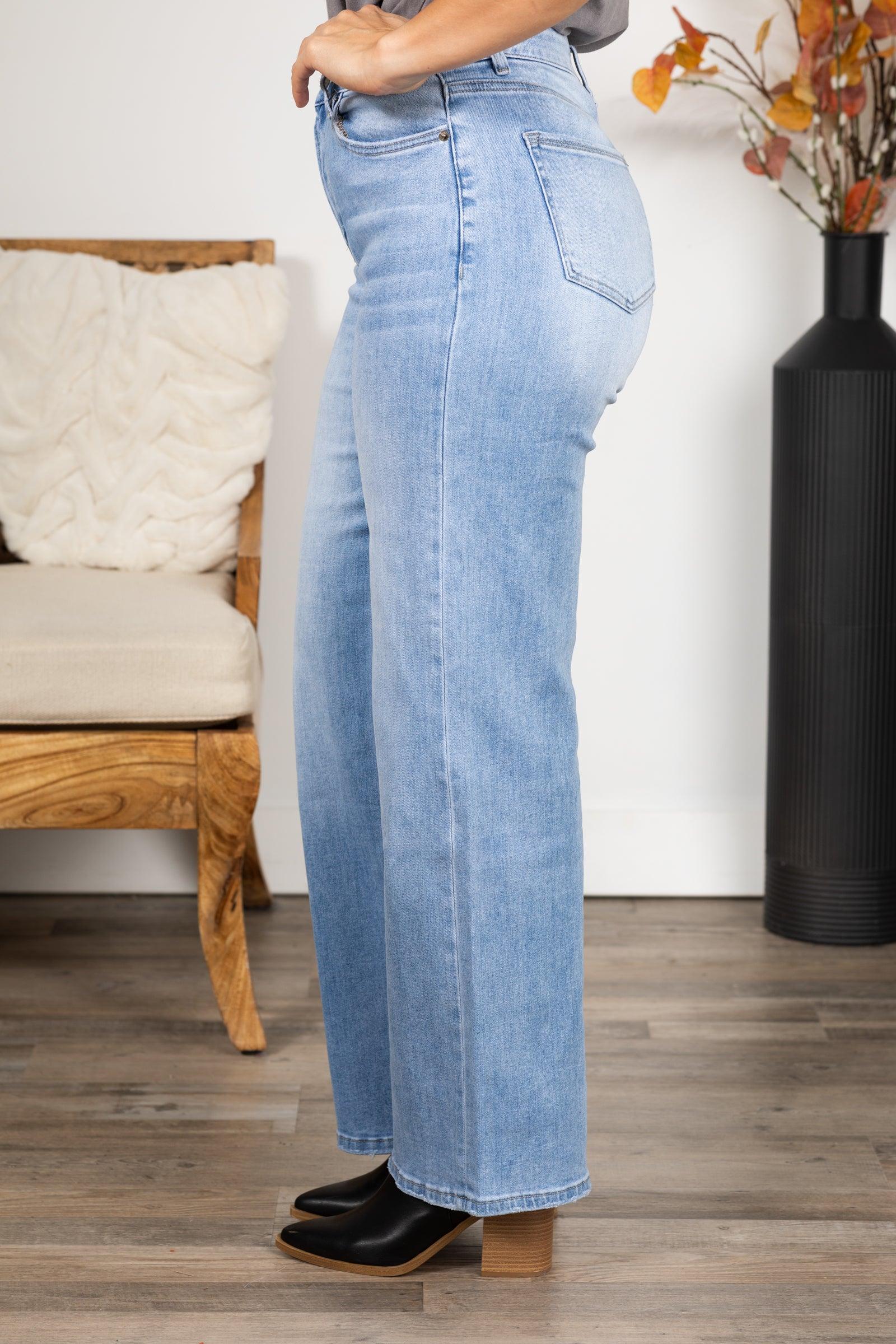 Mica Light Wash High Rise Straight Leg Jean Product Image