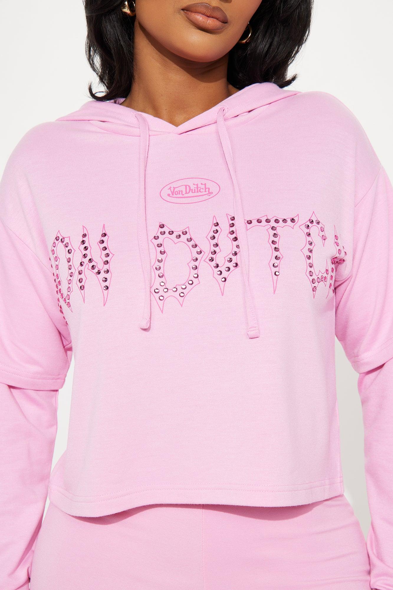 Von Dutch Fire Racer Layered Hoodie - Pink Product Image