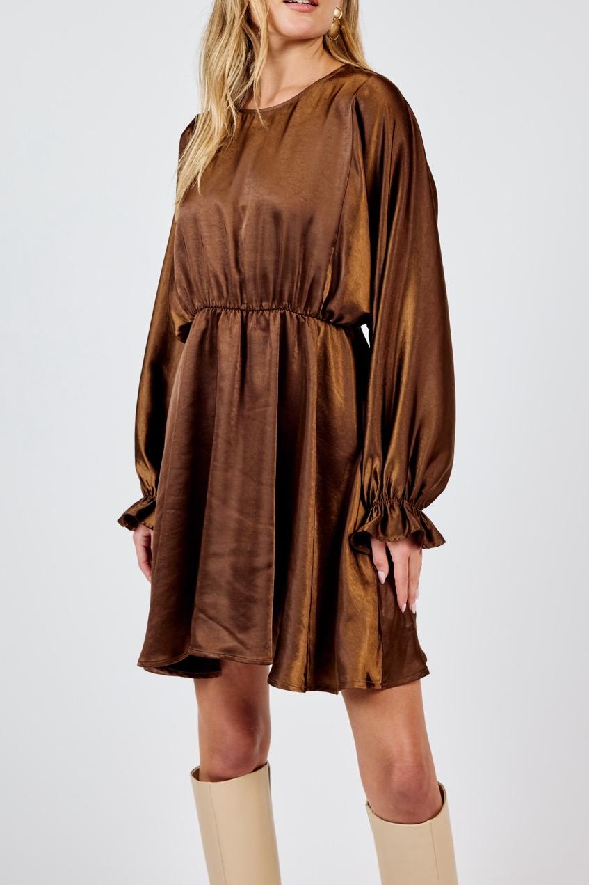 Warm Tea Dolman Sleeve Mini Dress Product Image