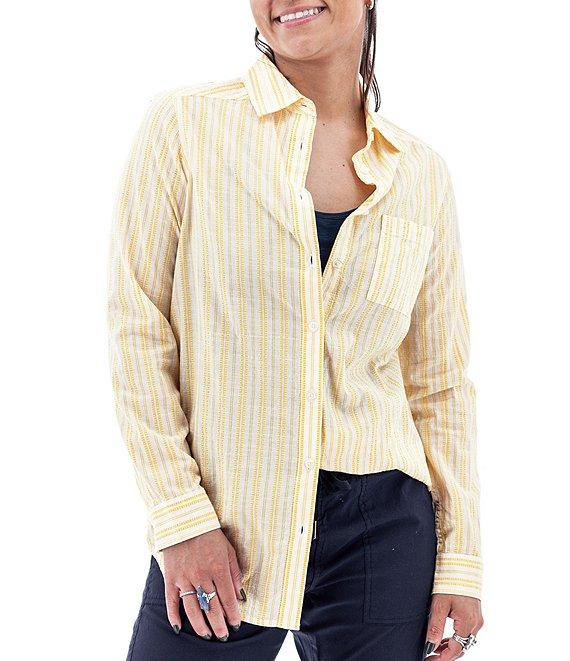 Aventura Colmar Stripe Collared Neckline 3/4 Roll Tab Top Product Image