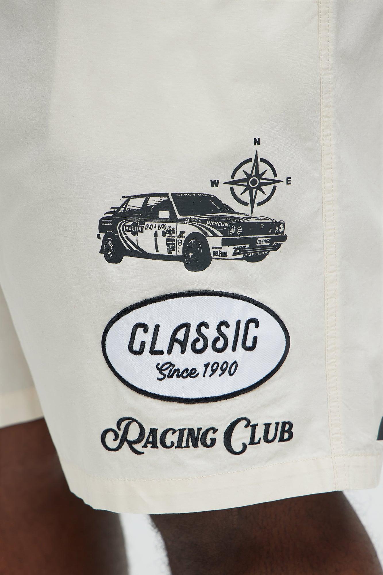 Racing Club Relaxed Drawstring Shorts - Cream Product Image
